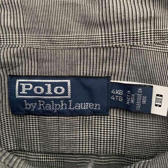 POLO Ralph Lauren Shirt Men 4XB Big Tall Black Glen Plaid Holiday Sun Valley NEW - Picture 2 of 8